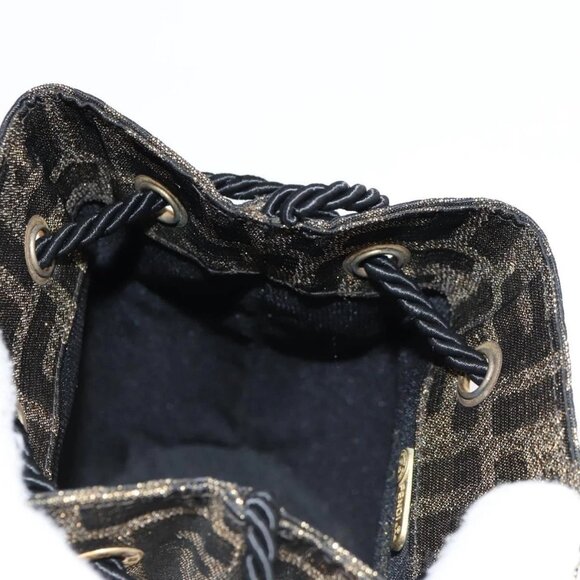 FENDI Zucca Canvas Shoulder Bag Black Brown Auth 120527AM - Picture 13 of 16